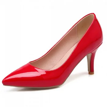 

Small Big Size 21,62 New Nice Factory Shoe Women Pointed Toe Beige Bottom High Heel Pump Lady Single Ol Work Career Spring Shoes