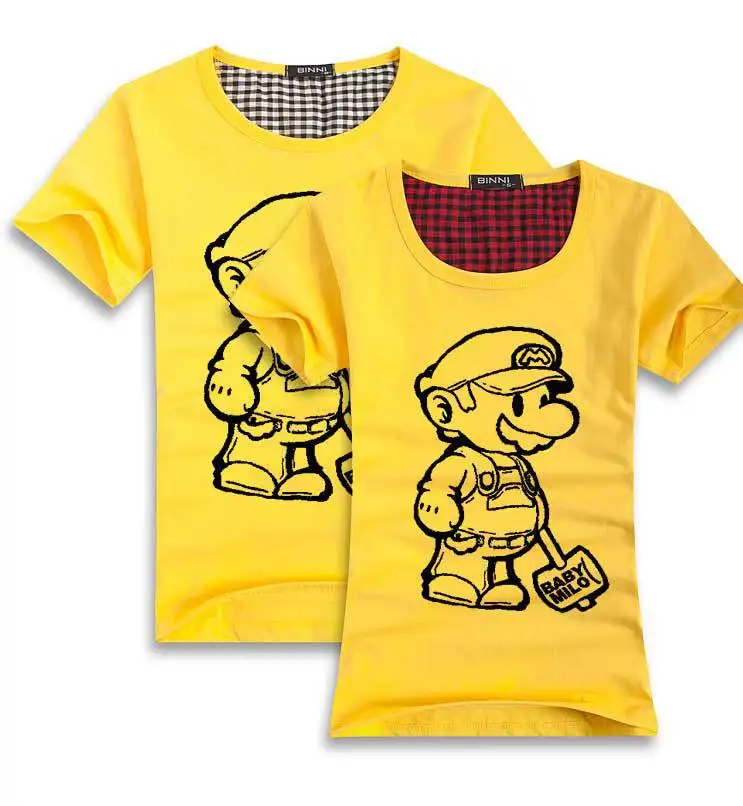 Super Mario cartoon T Shirt Lovers clothes Women's Men's 7 Colors