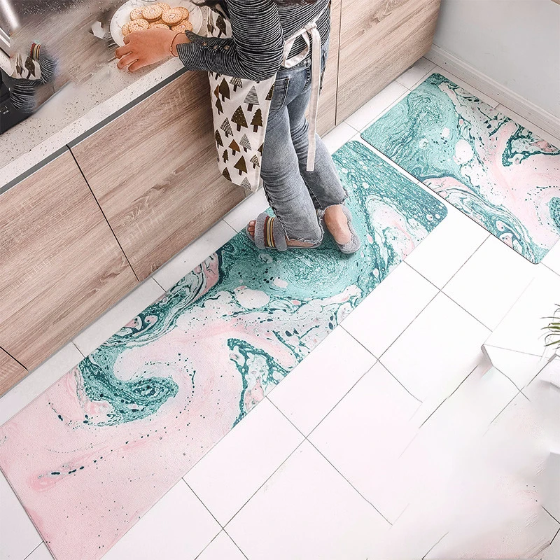 

New Modern Fashion PVC Creative Kitchen Mat Home Carpet Door Mat Floor Area Rugs Delicate Rug Soft Carpets For Living Room Mats