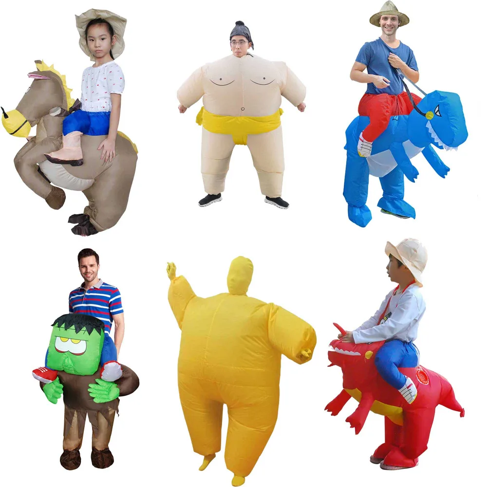 

Inflatable Dinosaur Costume For Adult Kids T-Rex Dinosaur Cowboy Animal Halloween Costume Ladybug Masks Sumo Costume