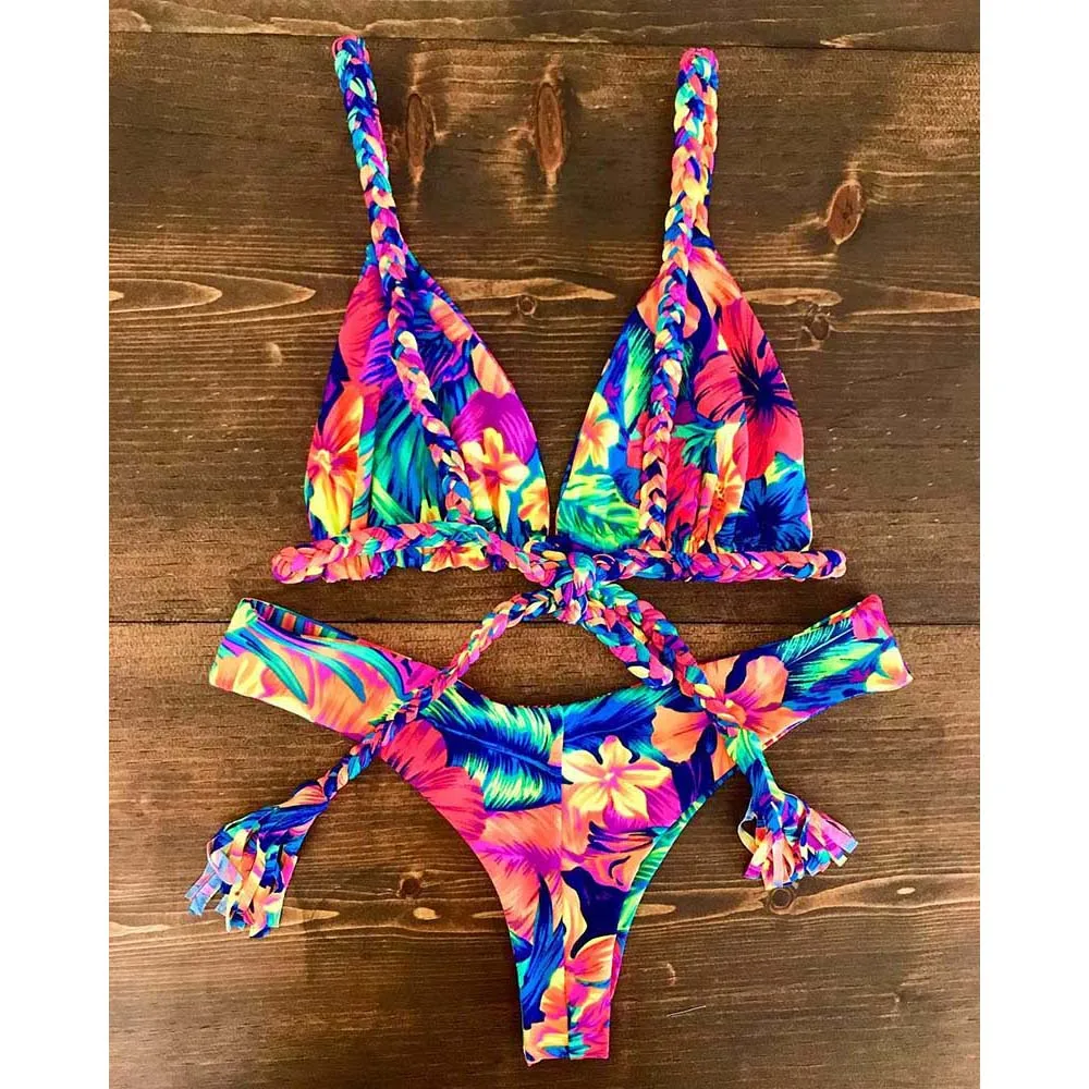2019 Sexy High Neck Bikini Swimwear Women Swimsuit Push Up Bathing Suits Beach Wear Brazilian Bikini Set Maillot de bain femme