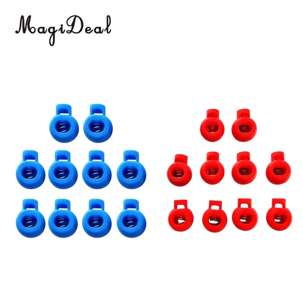 MagiDeal 20 Pieces Plastic Spring Stop Single Holes Lanyard Cord Locks End Fit for 8mm Bungee Drawstring Rope