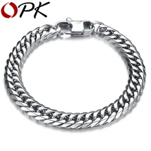 ОПК в стиле панк 316L Нержавеющая сталь Для мужчин s браслет Классическая Байкерская Велосипедный спорт тяжелый металл 14 мм ювелирных изделий цепи Браслеты для Для мужчин