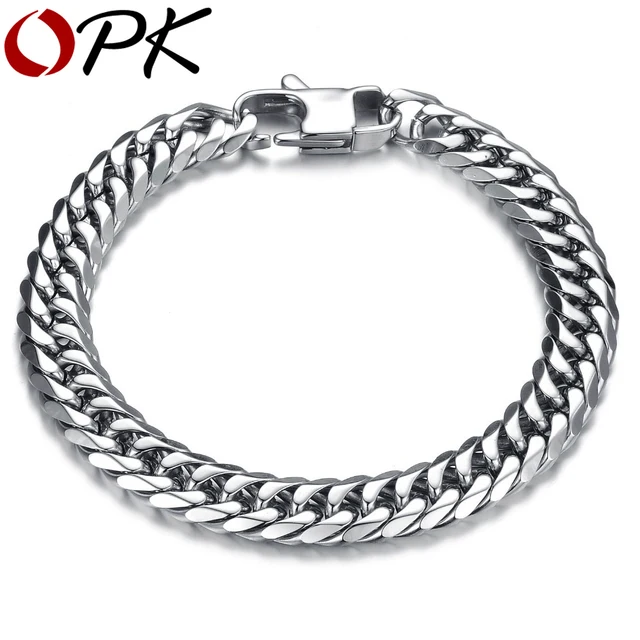 Opk Punk Style 316l Stainless Steel Mens Bracelet Clical Biker Opk Punk Style 316l Stainless Steel Mens Bracelet Clical Biker Bicycle Heavy Metal 14mm Link Chain