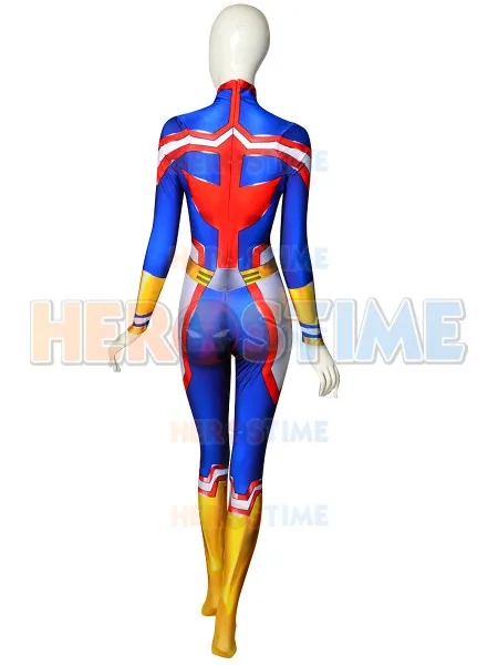 Женский костюм для косплея All Might My Hero Academia Boku no с 3D принтом Зентаи из лайкры