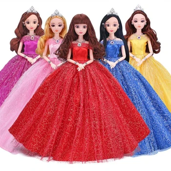 

NK One Pcs Princess Doll Wedding Dress Full Lace Around the dress Party Outfit For Barbie Doll Best Girls' Gift Accessories JJ