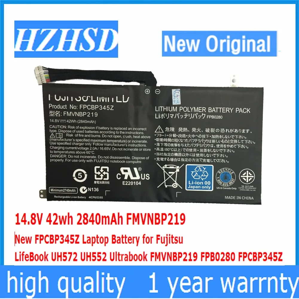 Новый аккумулятор FPCBP345Z для ноутбука Fujitsu LifeBook UH572 UH552 14 8 в 42 Вт · ч 2840 мАч ультрабук
