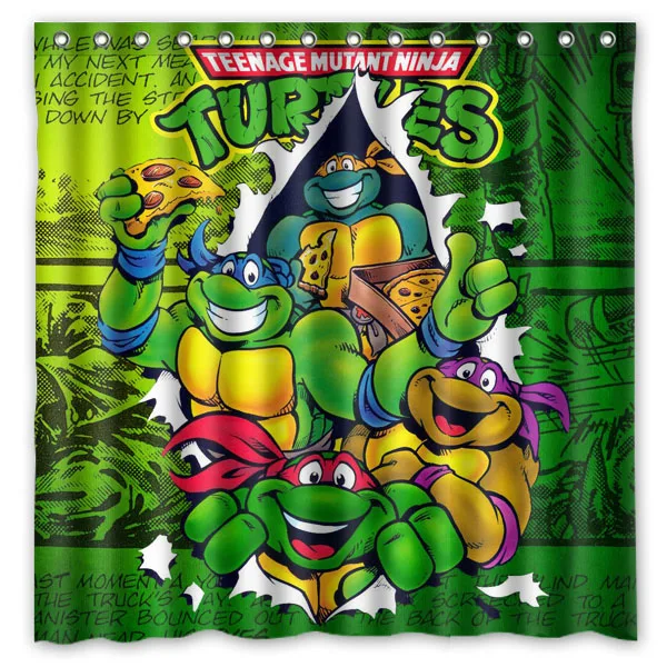 

Teenage Mutant Ninja Turtles Decorative Shower Curtain Waterproof Polyester Fabric Bathroom Curtains 71*71 inch
