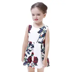Платье для девочек младенческой малыш девушки цветочные Sleveeless принцессы мини наряд для маленьких девочек летняя одежда Vestido Verano Nia
