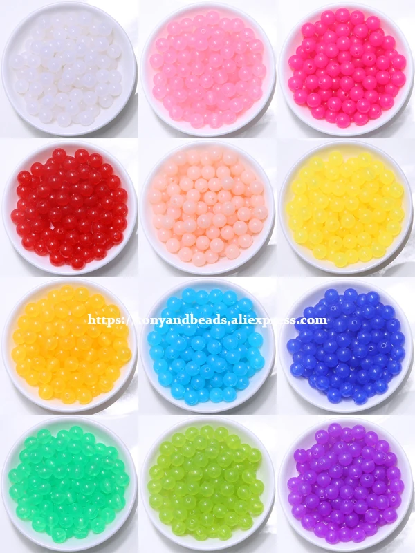 9th Aug Clear Gumball Bubblegum Acrylic Round Ball Spacer Beads 6 8 10 12MM Pick Size For Jewelry Making