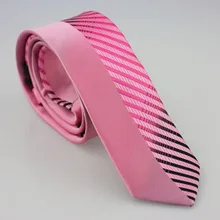 Yibei Coachella Галстуки розовая полоса галстук с половиной Черный Ярко-Розовый постепенное изменение Диагональ Полосатый Gravata Moda 6 см узкие средства ухода за кожей Шеи Галстук