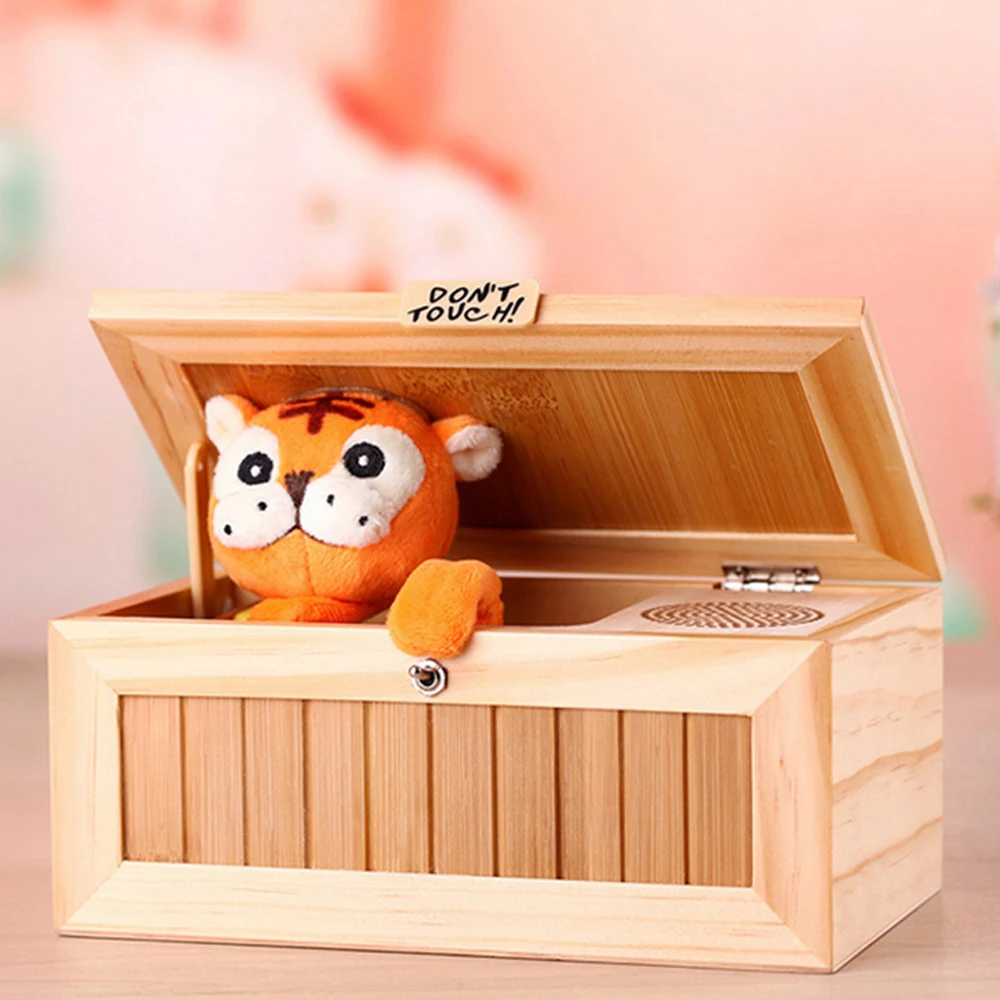 

Peardix Wood Useless Box Boring Box Tiger Wooden Tiger Box Tiger Box Electric Non-Toxic Wooden Home Decoration Kids Gadgets