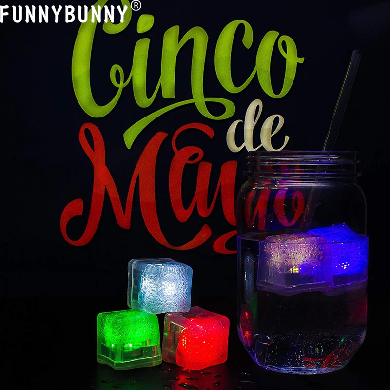 FUNNYBUNNY 5 шт. светодиодный светящийся кубики льда несколько цветов загорается игрушка бары для вечеринок и фестивалей