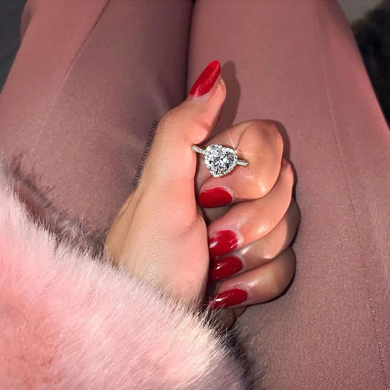 

Love heart-shaped zircon ring female Bijoux ring new jewelry gift