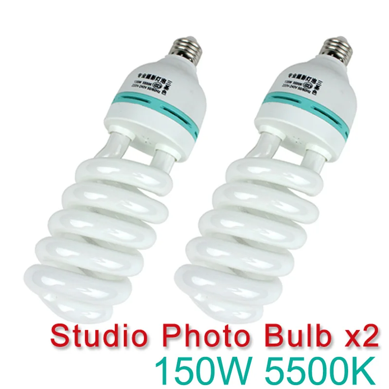 

2pcs 150W E27 5500K CFL Photography Lighting Video Bulb Daylight Balanced Energy Saving fluorescent Lamp