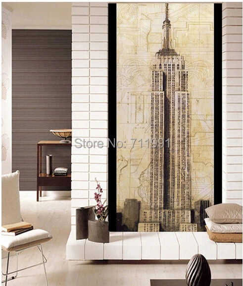 

Papel de parede customization retro wallpaper New York skyscraper building for the living room bedroom wall vinyl wallpaper