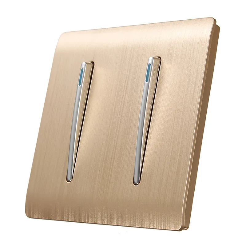 

Kempinski Wall Switch, 2 Gang 1 Way Light Switch, Champagne Gold Color, Special Texture, C31 sereis, 110~250V