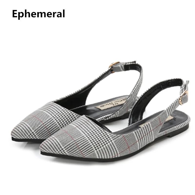 Woman Back strap sandals flats Pointy Patch Colors summer dress shoes Pink black Extreme plus 