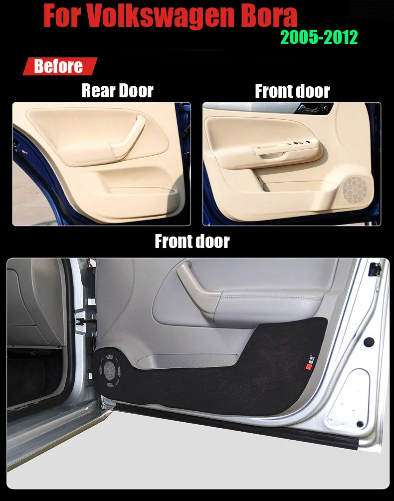 4 шт. ткань дверь защиты коврики анти-kick декоративные колодки для Volkswagen Bora 2005-2012