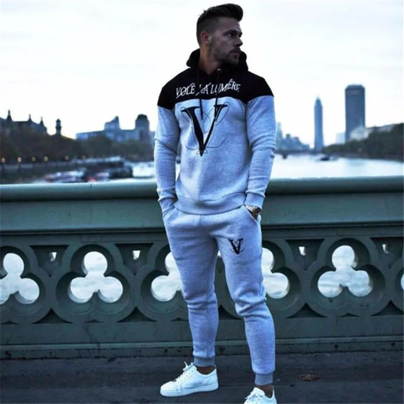 Autumn Men Set 2018 Casual Sportswear Hoodies+Pants Set Male Tracksuit Outdoors Sport Suit Men's Gyms Set Suit Autumn Men Set 2018 Casual Sportswear Hoodies+Pants Set Male Tracksuit Outdoors Sport Suit Men's Gyms Set Suit