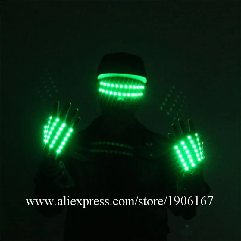 Bright LED Stage Costumes Light Up Gloves Luminous halloween Glasses Led Illuminated Props Party Event Supplies | Дом и сад