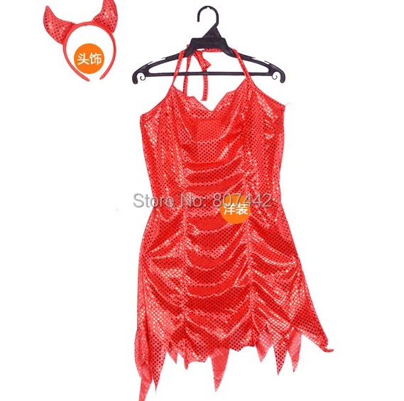 Halloween costumes for womenstage performancesmasquerade performance clothingSexy red devil costume | Тематическая одежда и