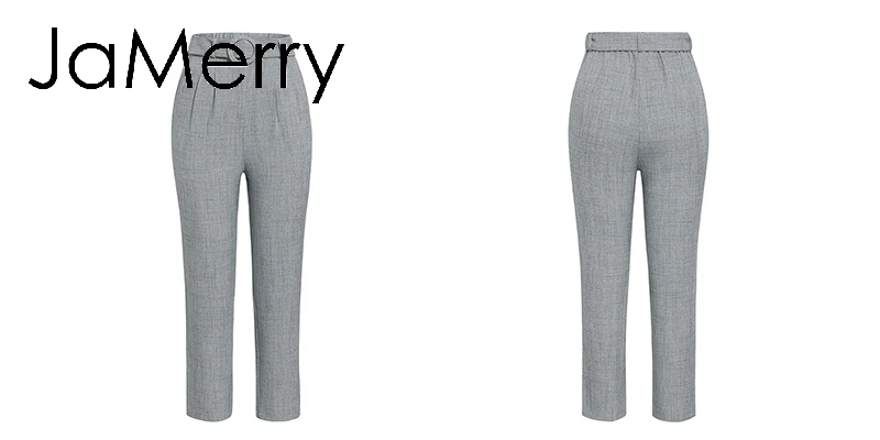 JaMerry, винтажные элегантные женские офисные брюки, Осенние, средняя талия, плиссированные, укороченные штаны, шикарные, зимние, с поясом, с карманами, брюки