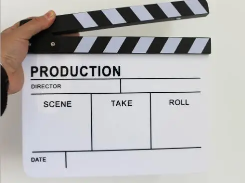 

Director Video Scene Clapperboard Clapper Board Acrylic Dry Erase Director TV Movie Film Action Slate Clap Handmade Cut Prop