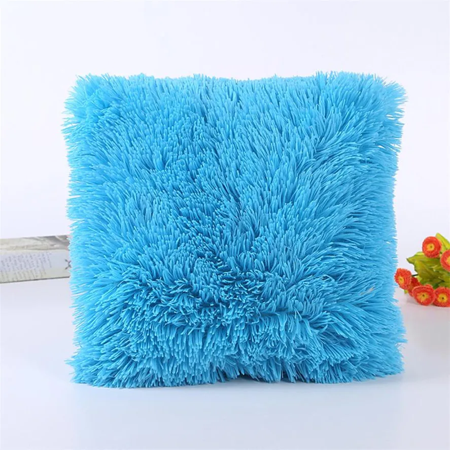 1PC Home Plush Square Pillow Cases 43*43 Ouneed Super soft Solid Throw