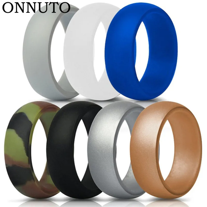 

Cool 7Colors Silicone Finger Ring Size 7-13 Flexible Hypoallergenic Crossfit Engagement Army Band Rubber Wedding Engagement Ring