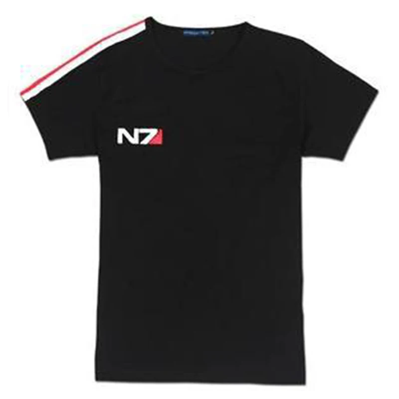  N7 Mass Effect 3 T Shirt Men Systems Alliance Military Emblem Game Top Tee O neck T-Shirt Cotton Me