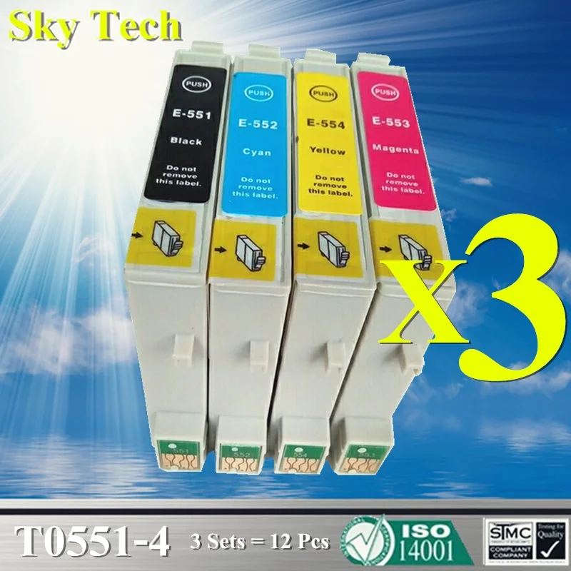Совместимые чернильные картриджи для T0551-T0554 Epson Stylus Photo RX420 / RX425 RX520 R240 R245 и т. Д. |