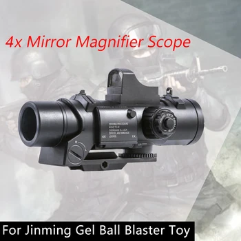 

4X Mirror Magnifier Scope with Red Dot Sights For Jinming Gel Ball Water Toy 4X Sight for Gel Ball Toy