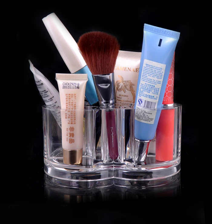 OutTop Makeup Brush Case Plum Flower Clear Acrylic Shaped Cosmetic