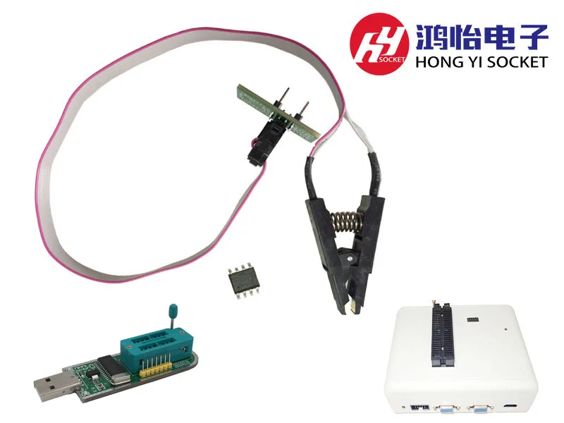 

SOIC8 SOP8 Test Clip for in-circuit programming For EEPROM 93CXX/25CXX/24CXX on USB Programmer TL866 EZP2010 RT809H CH341A