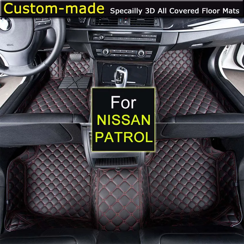 Car Floor Mats for Nissan Patrol Customized Foot Rugs 3D Auto Carpets Custom made for Cimain