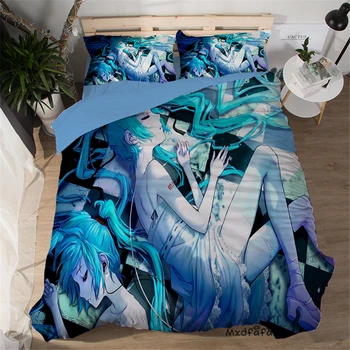 

Mxdfafa Anime Duvet Cover Set Miku bedding set luxury Comforter Bedding Set Include 1 Duvet Cover and 2 Pillowcase
