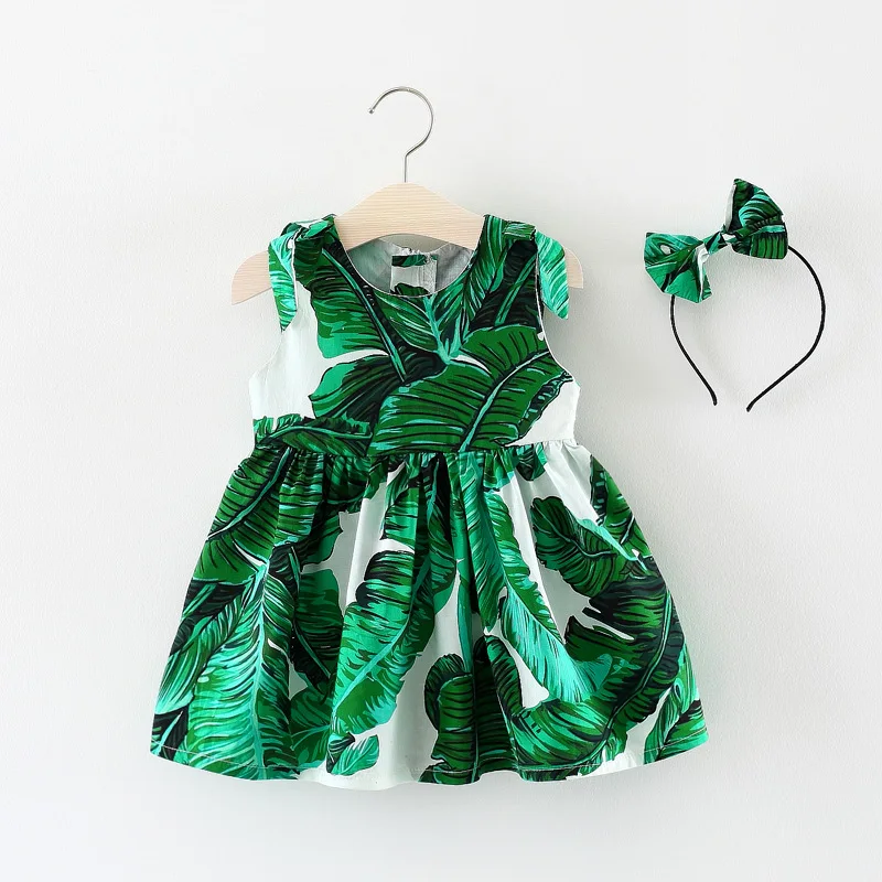 

2019 New Cute Summer Baby Dress printing Sleeveless Princess Baby Girl Dress A-Line Cotton Infant Dresses Baby Girl Clothes