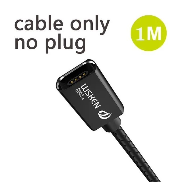 Wsken X1 Магнитный кабель type-C для iPhone, зарядное устройство, магнитный USB C type-C шнур, быстрая зарядка, Micro USB кабели для samsung Xiaomi mi8 - Цвет: 1m cable Black
