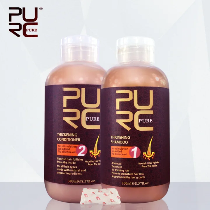 PURE Thickening hair shampoo and conditioner for hair loss prevents premature hair loss and thinning hair for men and women