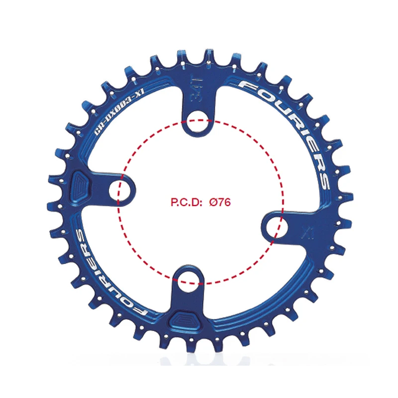 FOURIERS полный ЧПУ сделано узкоширокая цепь для 1x система сеть MTB кольцо велосипед шатун цепи колеса для SRAMXX1 системы BCD 76 мм