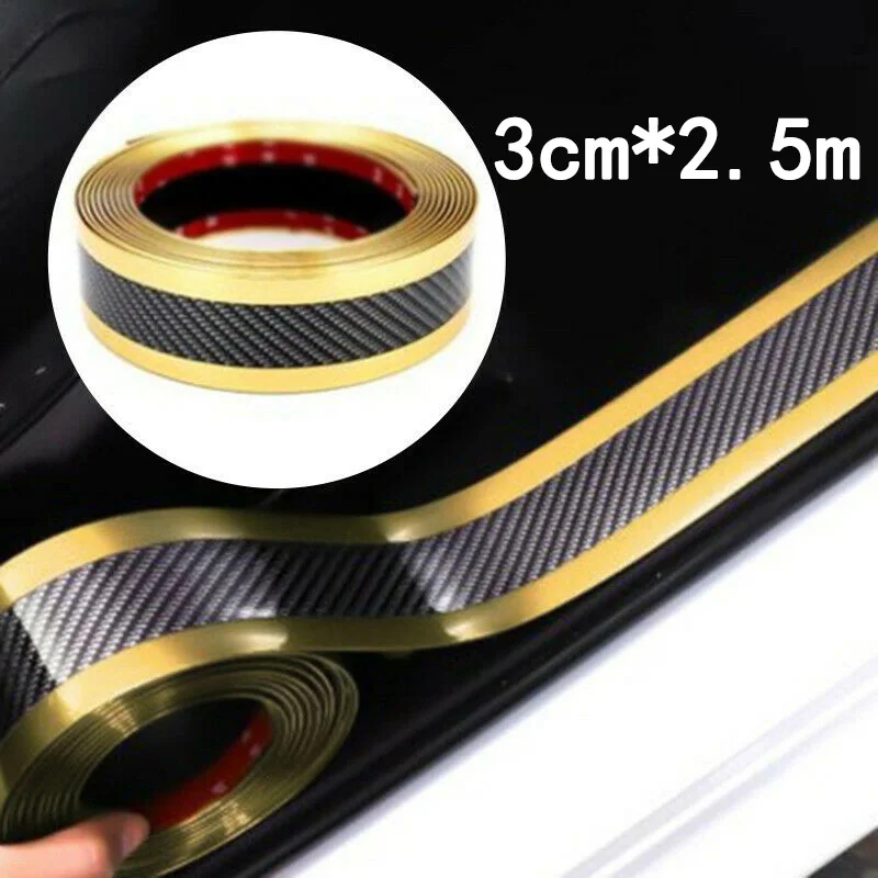 

high quality Car Door Plate Sill Scuff Anti-Scratch Anti-collision Strip Carbon Fiber Style Cover Moldings Sticker 2.5M*3cm