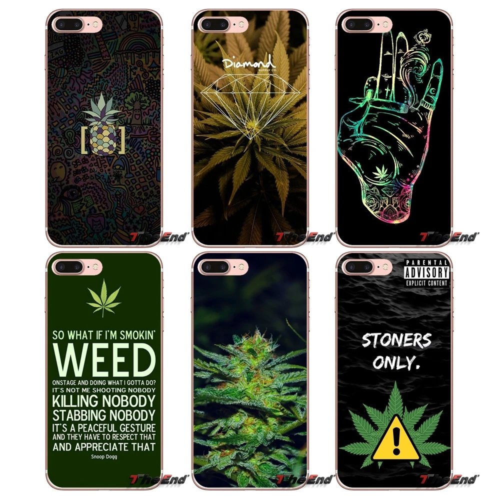 

For Samsung Galaxy S2 S3 S4 S5 MINI S6 S7 edge S8 S9 Plus Note 2 3 4 5 8 Coque Fundas Weed Leaf grass huf Art high Silicone Case