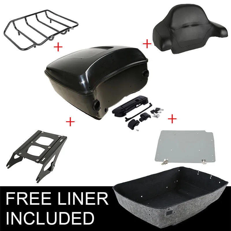 Неокрашенный Черный багажник King Tour Pack для Harley Touring 14 18 аксессуары