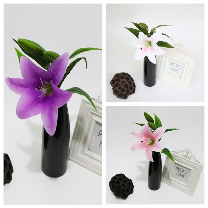 Simulation Plastic Single Artificial Flowers Lily Plastic Flower