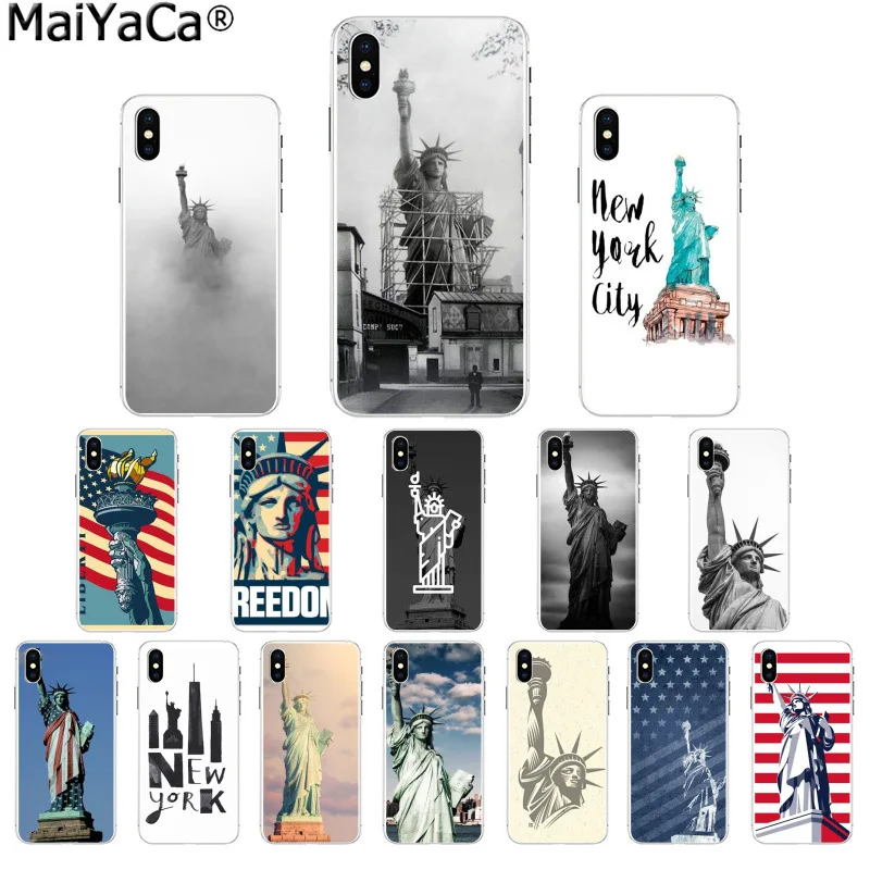 

MaiYaCa Statue of Liberty New York TPU Soft Silicone Transparent Phone Case for iPhone 8 7 6 6S Plus 5 5S SE XR X XS MAX Shell
