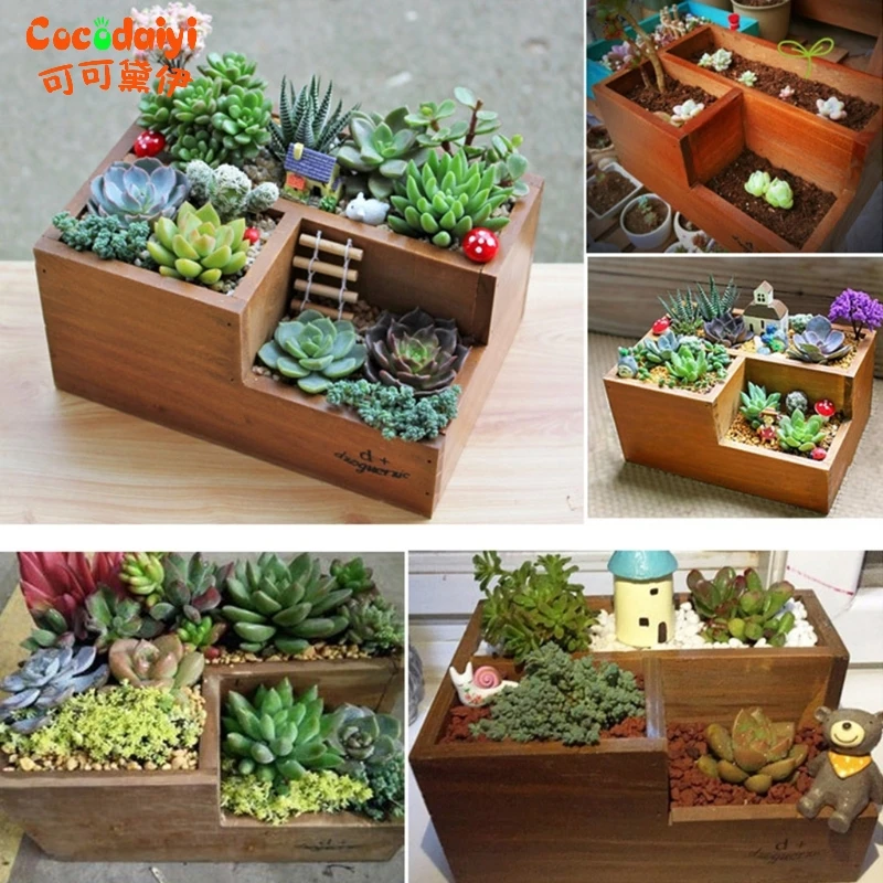 

Wooden Garden Herb Planter Window Box Trough Pot Succulent Flower Plant Bed