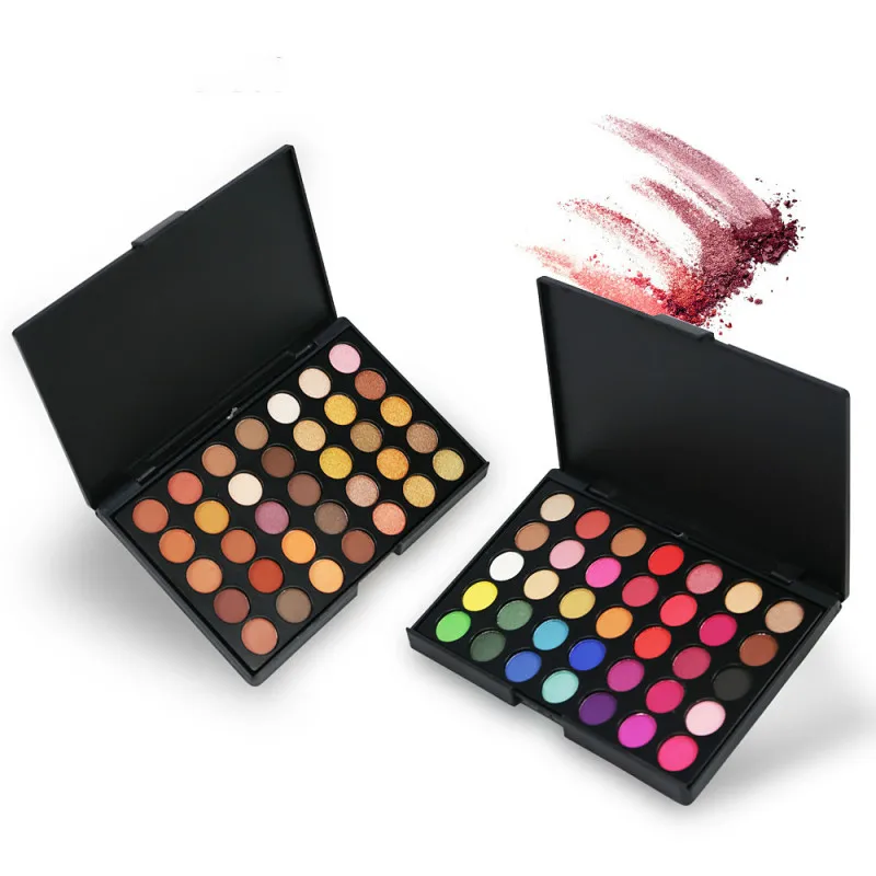 

Orange Color Earth Color Eyeshadow Tray Mix Is Not Easy To Remove Makeup 35 Shimmer Colors Pearl Matte Durable Eyeshadow TSLM1
