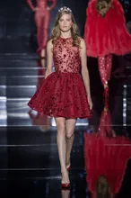 2016 Zuhair Murad Design Abendkleid Luxus Red Friesen Tüll Kurze Kleider Cocktail Party Veatidos De Festa MY1012-08