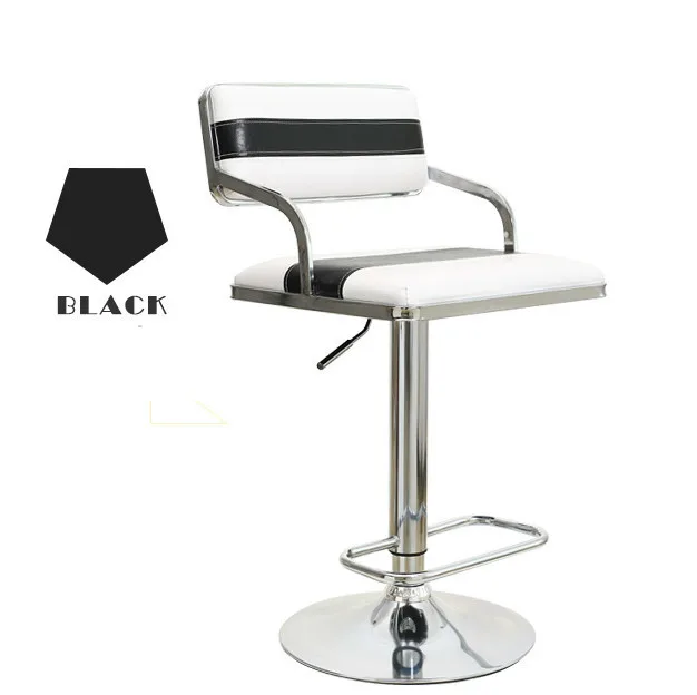 Quality Lifting Swivel Bar Chair Rotating Adjustable Height Pub Bar Stool Chair Armrest High Density Sponge Simple cadeira
